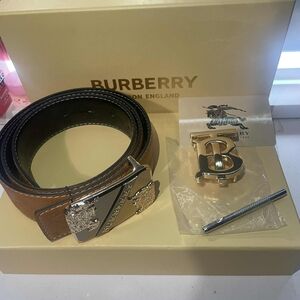 Burberry Tan Leather Belt with Silver Buckle$75 OBO
